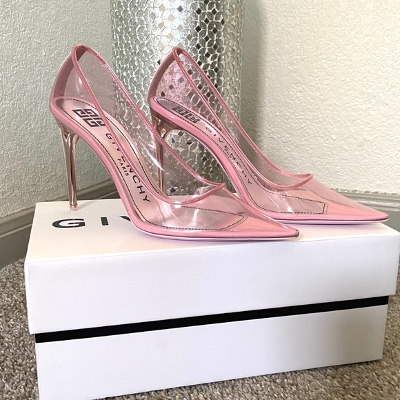GIVENCHY Light Pink PVC Stiletto Point Toe Heels size 8